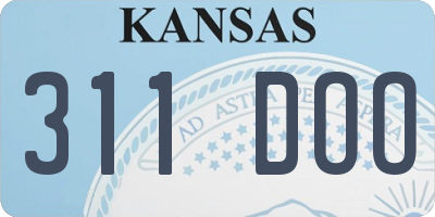 KS license plate 311DOO