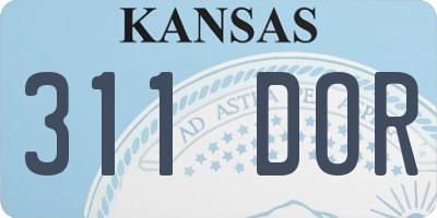 KS license plate 311DOR