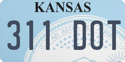KS license plate 311DOT