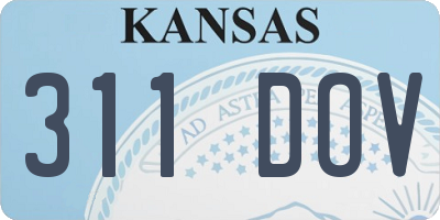 KS license plate 311DOV