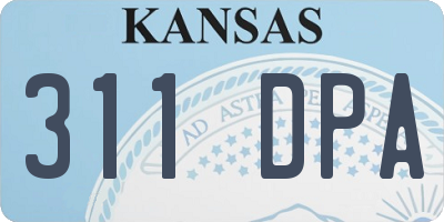 KS license plate 311DPA