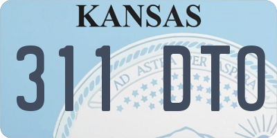 KS license plate 311DTO