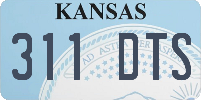 KS license plate 311DTS