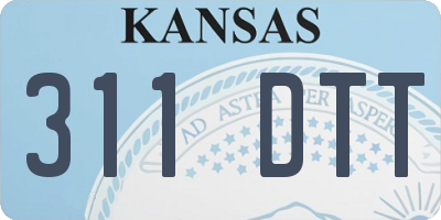 KS license plate 311DTT