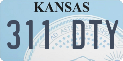 KS license plate 311DTY