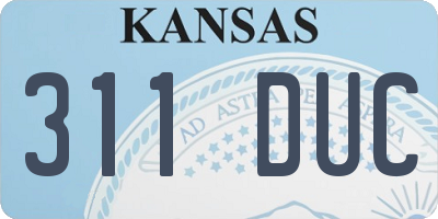 KS license plate 311DUC