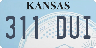 KS license plate 311DUI
