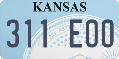 KS license plate 311EOO