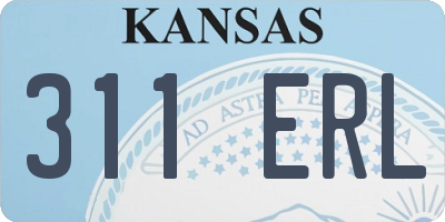 KS license plate 311ERL