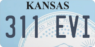 KS license plate 311EVI