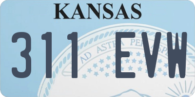 KS license plate 311EVW