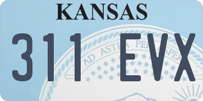 KS license plate 311EVX