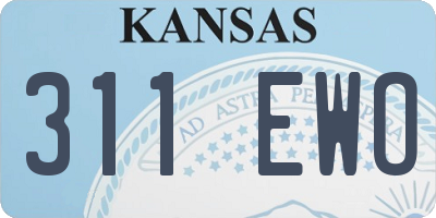 KS license plate 311EWO