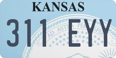KS license plate 311EYY