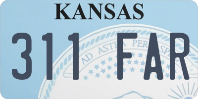 KS license plate 311FAR
