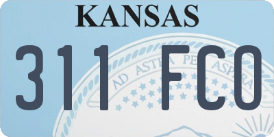 KS license plate 311FCO