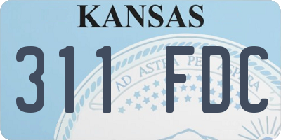 KS license plate 311FDC