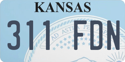 KS license plate 311FDN