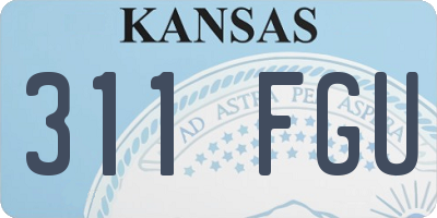 KS license plate 311FGU
