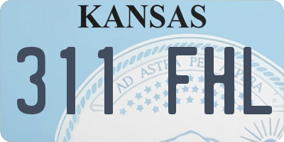 KS license plate 311FHL