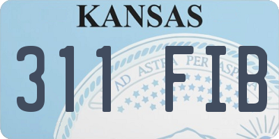 KS license plate 311FIB