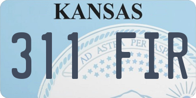 KS license plate 311FIR