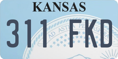KS license plate 311FKD
