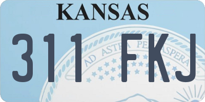 KS license plate 311FKJ