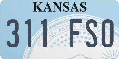 KS license plate 311FSO
