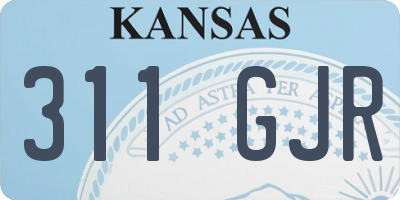 KS license plate 311GJR