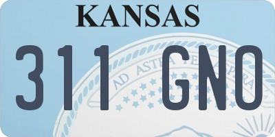 KS license plate 311GNO