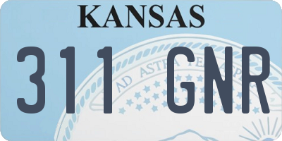 KS license plate 311GNR