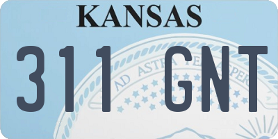 KS license plate 311GNT