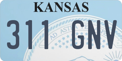 KS license plate 311GNV
