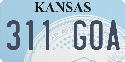 KS license plate 311GOA