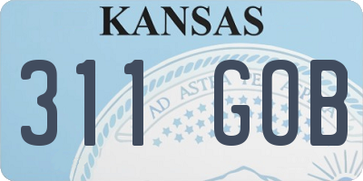 KS license plate 311GOB