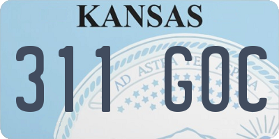 KS license plate 311GOC