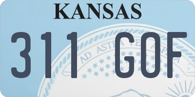 KS license plate 311GOF