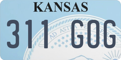 KS license plate 311GOG