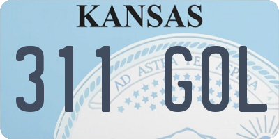 KS license plate 311GOL