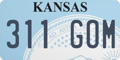 KS license plate 311GOM