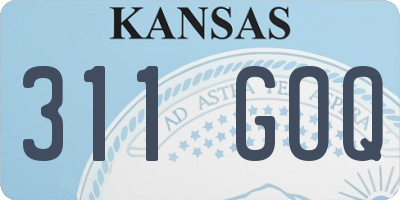 KS license plate 311GOQ