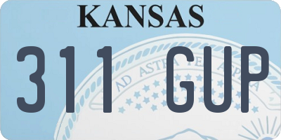 KS license plate 311GUP