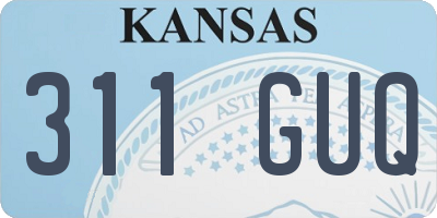 KS license plate 311GUQ