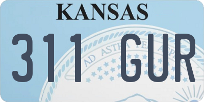 KS license plate 311GUR