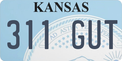 KS license plate 311GUT