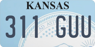 KS license plate 311GUU
