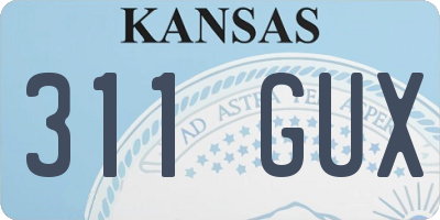 KS license plate 311GUX