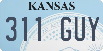KS license plate 311GUY