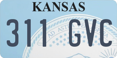 KS license plate 311GVC
